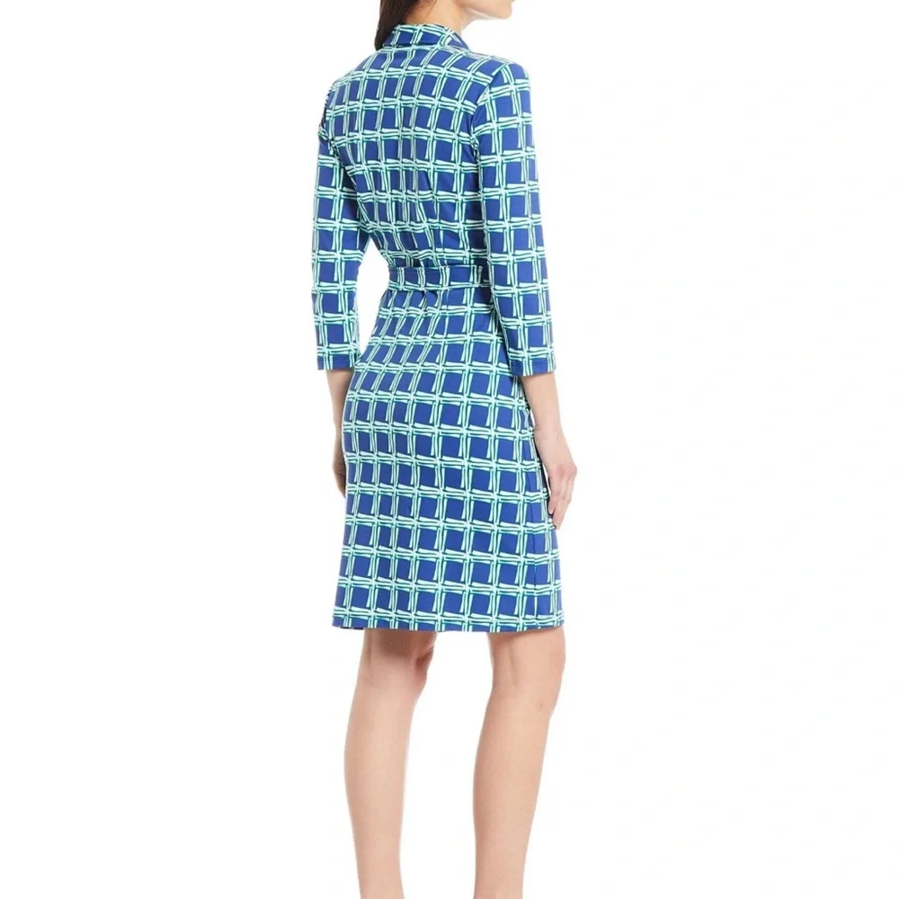 J.Mclaughlin Calla Collared Button Front Belted Shirtdress, Womens, M, Navy - Picture 2 of 9